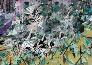 Tanglewood, 2017, Blandede medier på træpanel. af David McConochie