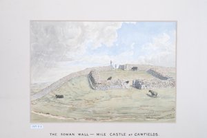 The Roman Wall - Mile Castle ved Cawfields, 1880-89 (wc på papir) af David Mossman
