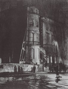 London: Piccadilly-Night, The Savile Club (farvelitografi)