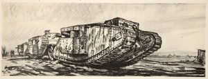 En række kampvogne, illustration fra 
