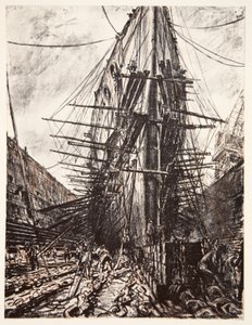 HMS Lion i tørdok, illustration fra 