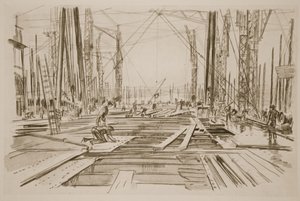 På dækket af et stort skib, illustration fra 