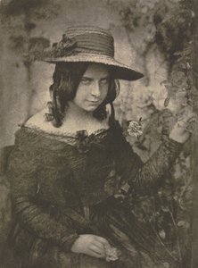 Kameraarbejde: Girl in Straw Hat, 1912. Skaber: David Octavius Hill, Robert Adamson.