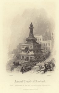 Gammelt tempel ved Kunkhul af David Roberts