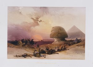 Simooms tilgang. Gizehs ørken, fra "Egypten og Nubien) af David Roberts