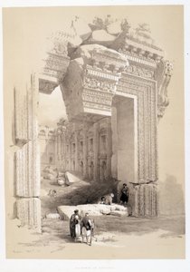 Baalbek Gate i Libanon, tegning lavet den 07/05/1839 i "The Holy Land"", London 1849 af David Roberts