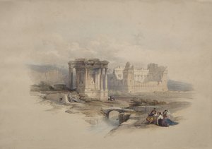 Det cirkulære tempel i Baalbek af David Roberts