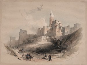 Citadel of Jerusalem, uden murene, Davids tårn af David Roberts