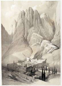Kloster Saint Catherine, tegning lavet 19/02/1839 i "The Holy Land", London 1849. af David Roberts