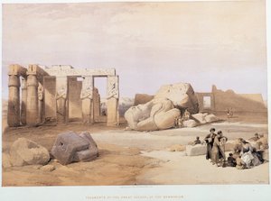 Fragmenter af de store kolosser, ved Memnonium, i "Det Hellige Land", London 1849 af David Roberts