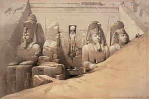 Forhøjning af Aboo Simbels store tempel, Nubia, fra 