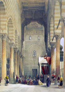 Interiør af Metwalys-moskeen (litho) af David Roberts