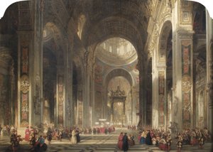 St. Peters interiør, Rom, 1862 af David Roberts