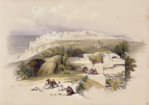 Jaffa, 26. marts 1839, plade 62 fra bind II af "The Holy Land", graveret af Louis Haghe (1806-85), udg. 1843 af David Roberts