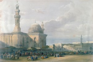 Sultan Hasans moske fra den store plads i Rumeyleh, Kairo, fra Egypten og Nubien, bind 3
