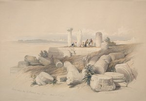Ruiner kaldet Om El Hamed nær Tyrus, 1839. af David Roberts
