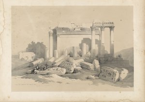 Ruinerne af den østlige portik ved Baalbec-templet af David Roberts