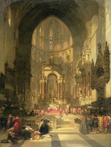 Højalteret i SS-kirken. Giovanni e Paolo, Venedig (akvarel på papir) af David Roberts
