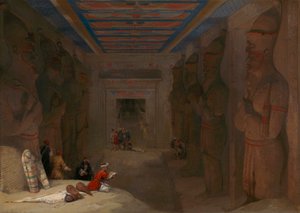 Hypostyle Hall of the Great Temple i Abu Simbel, Egypten af David Roberts
