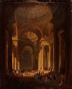 Det indre af katedralen St. Genevieve, Paris af David Roberts