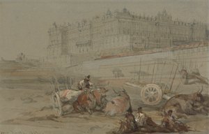 Det kongelige palads, Madrid, 1832 af David Roberts