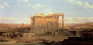 Ruinerne af det mindre tempel i Baalbeck af David Roberts