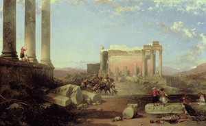 Ruinerne af solens tempel i Baalbec, 1861