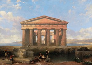 Neptuns tempel i Paestum af David Roberts