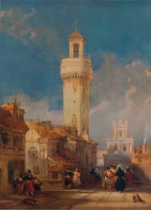 Tårnet af San Nicolás de la Villa-kirken, Córdoba, 1834 af David Roberts