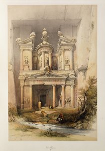Skatkammeret - El Khasne, fra "The Holy Land"-serien, 1842-1849 af David Roberts
