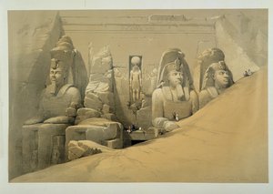 Det store tempel i Abu Simbel af David Roberts