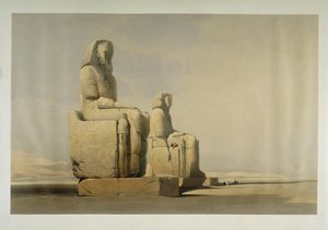 Memnon-kolosserne ved Theben af David Roberts