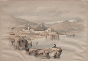 Tiberias, fra murene, Sikkerhed i det fjerne, 1839. af David Roberts