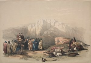 Arons grav, toppen af Mount Horeb, 1839. af David Roberts