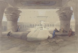 Udsigt fra under Portico af Temple of Edfu, Øvre Egypten af David Roberts