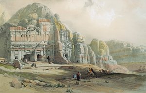 Udsigt over ruinerne af Petra, Jordan, af David Roberts af David Roberts