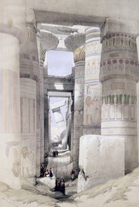 Udsigt gennem Hall of Columns, Karnak, fra Egypten og Nubia, Vol.1 af David Roberts