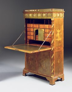 Neoclassic secretaire a batattant, ca. 1775 (ormolu monteret platan, burr taks, bejdset tulipantræ og marquetry) se også 491918-20)