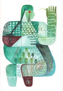 Bodies of Land and Water 4, 2023 (blandet maling på papir)