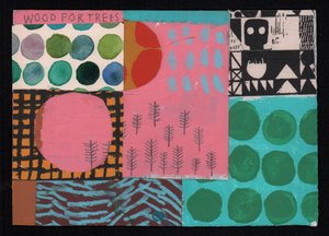 Wood For Trees, 2023 (maling og collage)