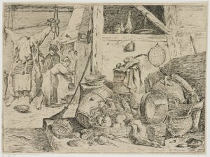 køkken interiør af David Teniers (II) (attributed to)