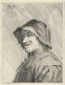 Bonde med hat på hovedet til venstre af David Teniers (II)