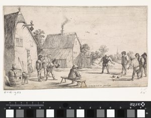 Landmænd spiller boule Open-air genrescener (serietitel) af David Teniers (II)