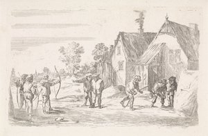 bueskytter Open-air genrescener (serietitel) af David Teniers (II)