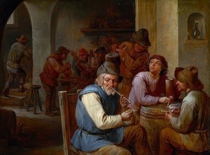 I landsbyens pub. Omkring 1660 af David Teniers the Elder