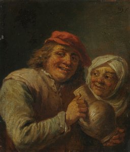Gammel mand og kvinde, 1700-tallet.