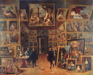 Ærkehertug Leopold Wilhelm af Habsburg (1614-1662) i sit kunstgalleri i Bruxelles af David Teniers the Younger