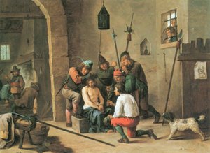 Hollandsk: Tornekronen Smertensmanden af David Teniers the Younger