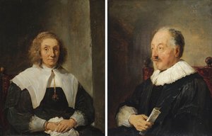 Portræt af en kvinde og Portræt af en mand af David Teniers the Younger