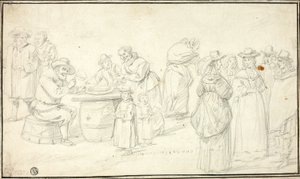 Studie til countryfestival i nærheden af Antwerpen af David Teniers the Younger